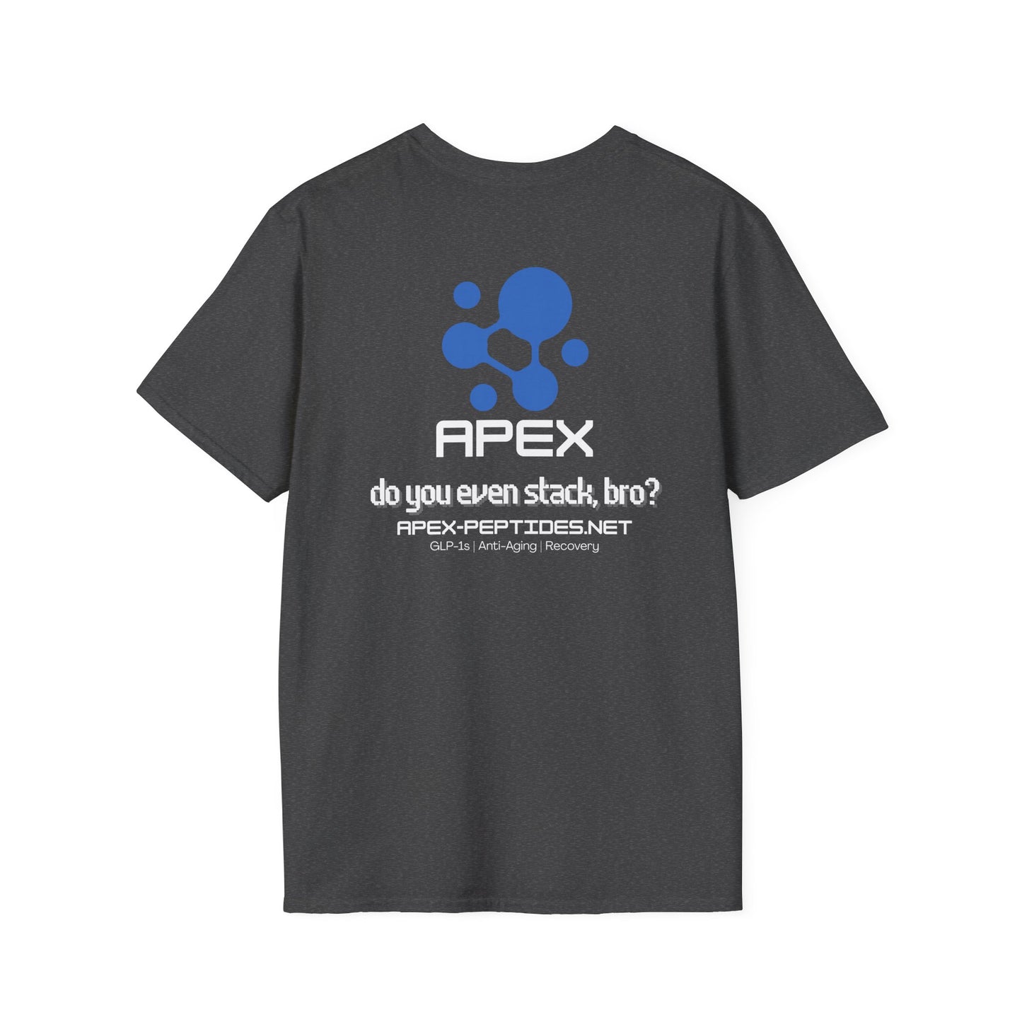 Apex Peptides Logo T-Shirt — Do You Even Stack, Bro? Design