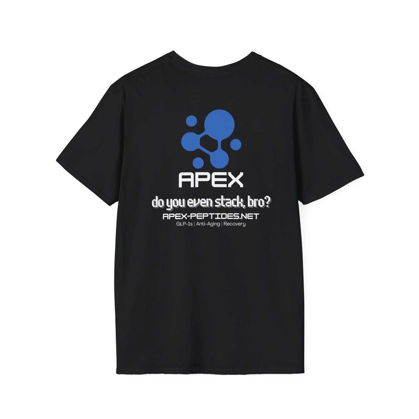 Apex Peptides Logo T-Shirt — Do You Even Stack, Bro? Design