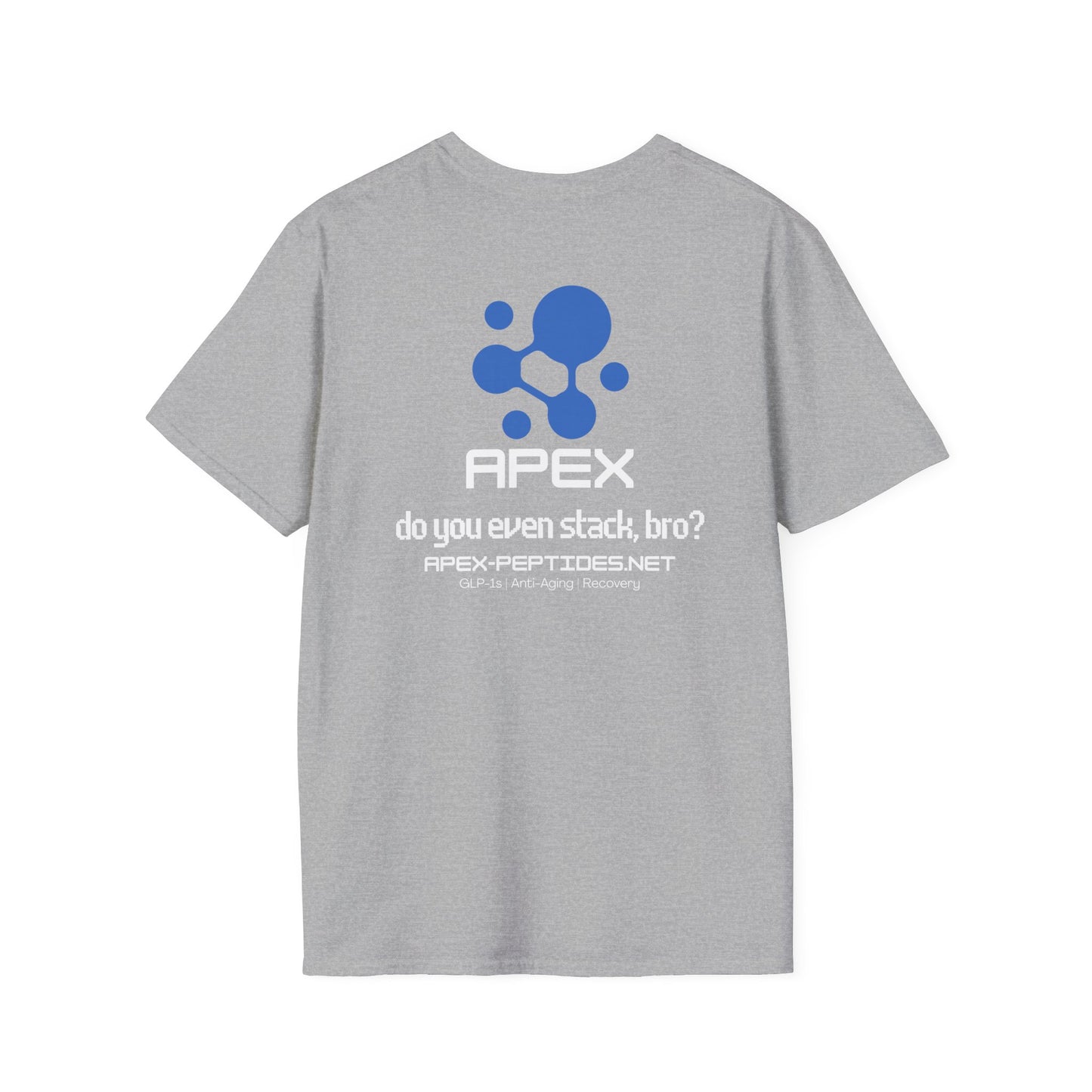 Apex Peptides Logo T-Shirt — Do You Even Stack, Bro? Design